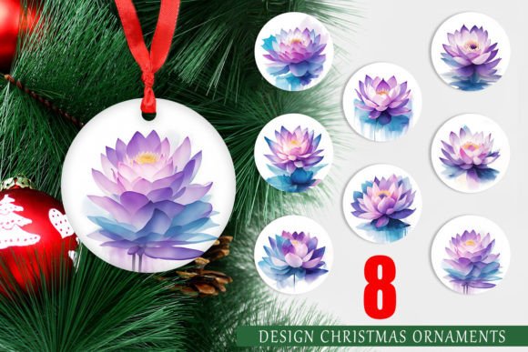 Download Christmas Ornament Watercolor Lotus - Christmas ornament watercolor Collection