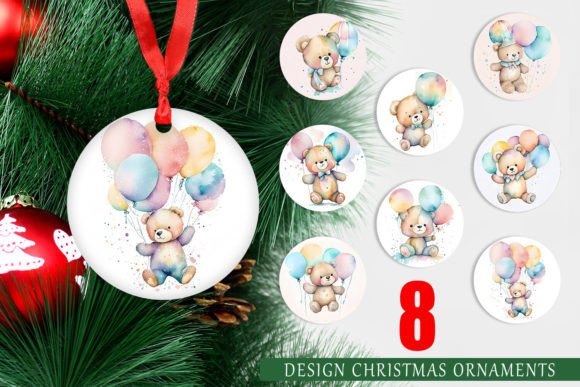 Download Christmas Ornament Watercolor Teddy Bear - Christmas ornament watercolor Collection