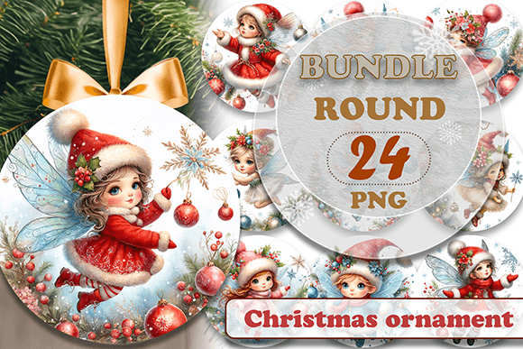 Download Christmas Ornament Watercolor Fairy Set - Christmas ornament watercolor Collection