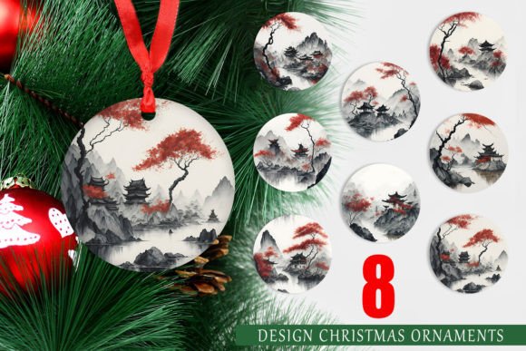 Download Christmas Ornament Watercolor Landscape - Christmas ornament watercolor Collection