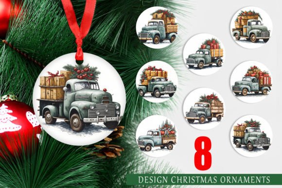 Download Christmas Ornament Watercolor Pickup Tru - Christmas ornament watercolor Collection