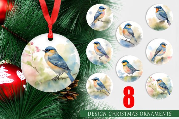 Download Christmas Ornament Watercolor Birds - Christmas ornament watercolor Collection