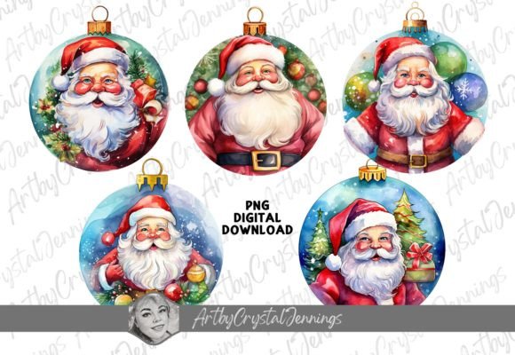 Download Santa Christmas Ornament Watercolor PNG - Christmas ornament watercolor Collection