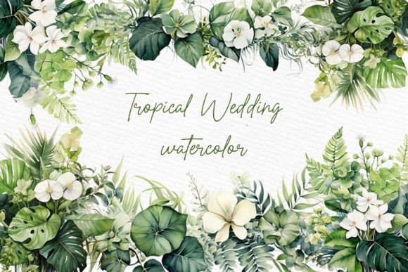Download Watercolor Tropical Greenery Clipart - Greenery Collection