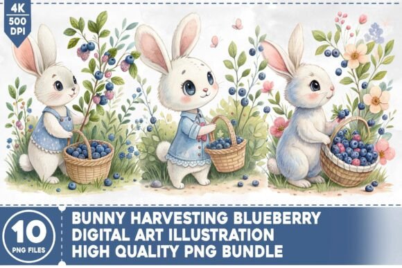 Download Bunny Harvesting Blueberry PNG Bundle - Berry png Collection