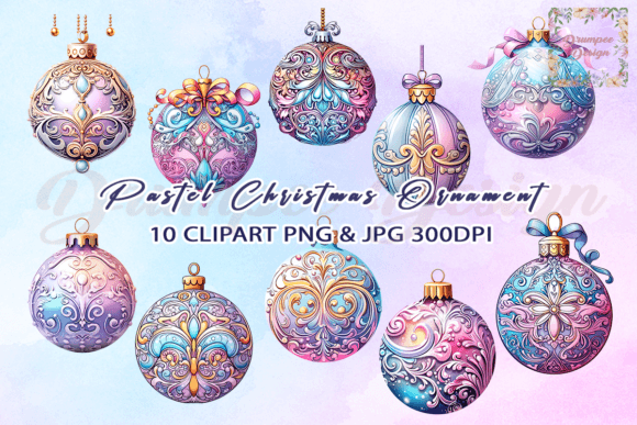 Download Pastel Christmas Ornament Watercolor - Christmas ornament watercolor Collection