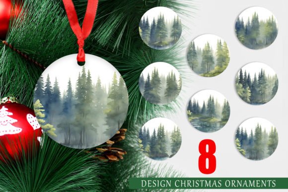 Download Christmas Ornament Watercolor Trees - Christmas ornament watercolor Collection