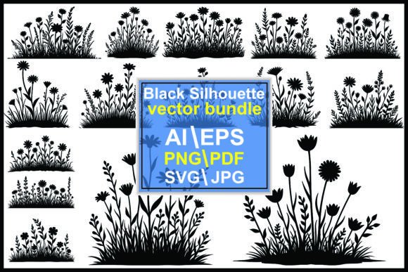 Download Silhouette Garden Wildflowers Bundle - Premium Bundle