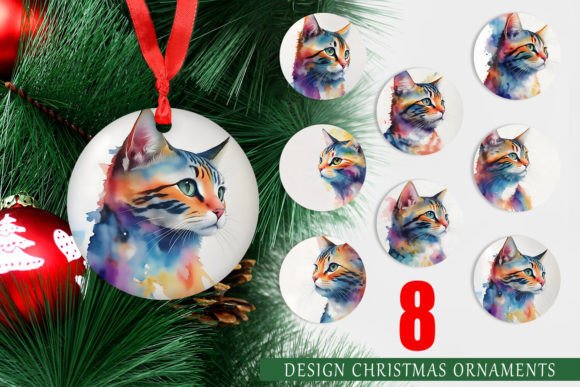Download Christmas Ornament Watercolor Art Cat - Christmas ornament watercolor Collection